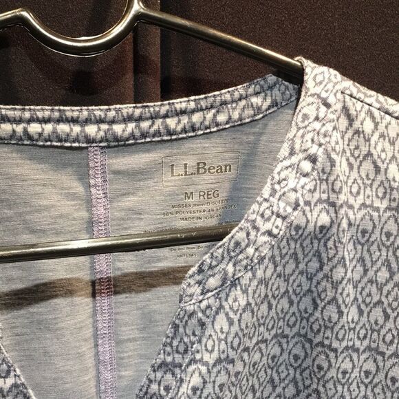 L.L. Bean V-Neck Short Sleeve Top - Medium, Bluish Purple - Picture 2 of 7